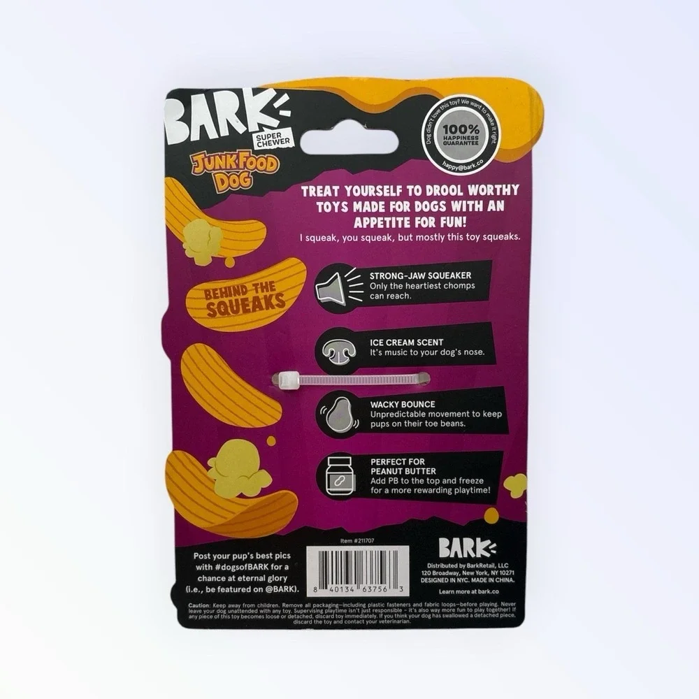 BARK Super Chewer Squeak Cone Dog Toy M-L